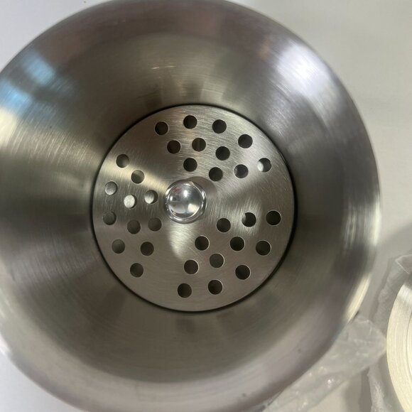 Small Ice Bucket Stainless Steel Insulated With Lid Tongs Drain basket Tiki Bar - Picture 3 of 9